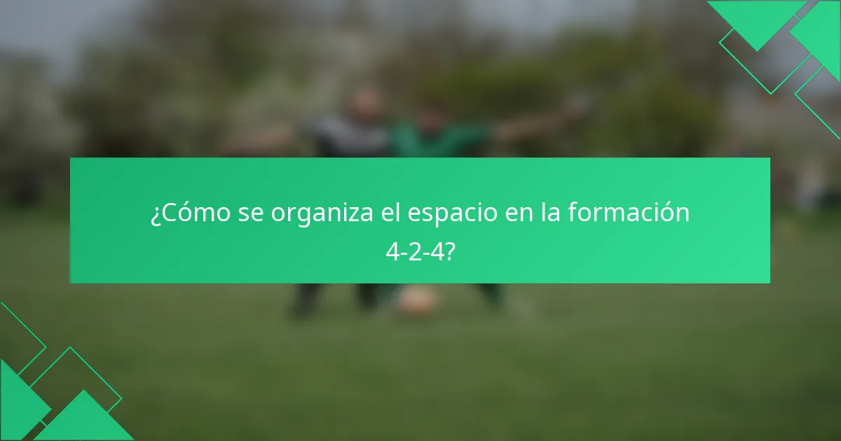 ¿Cómo se organiza el espacio en la formación 4-2-4?