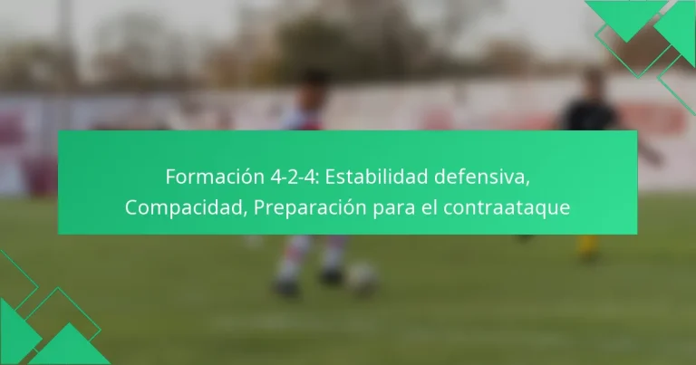 Formación 4-2-4: Estabilidad defensiva, Compacidad, Preparación para el contraataque
