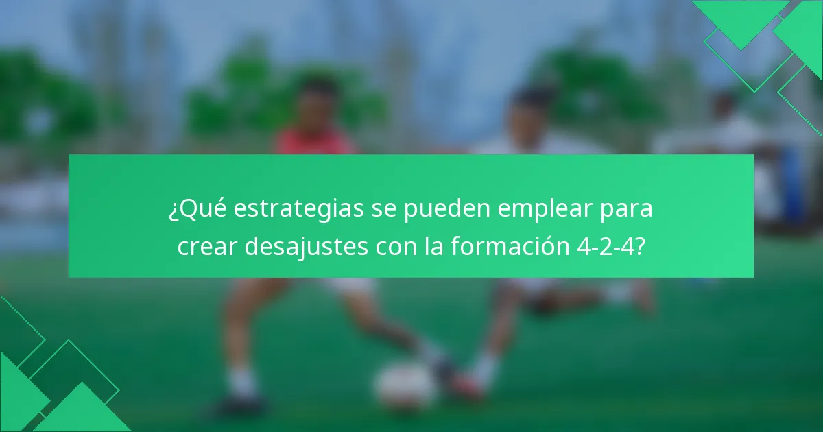 ¿Qué estrategias se pueden emplear para crear desajustes con la formación 4-2-4?